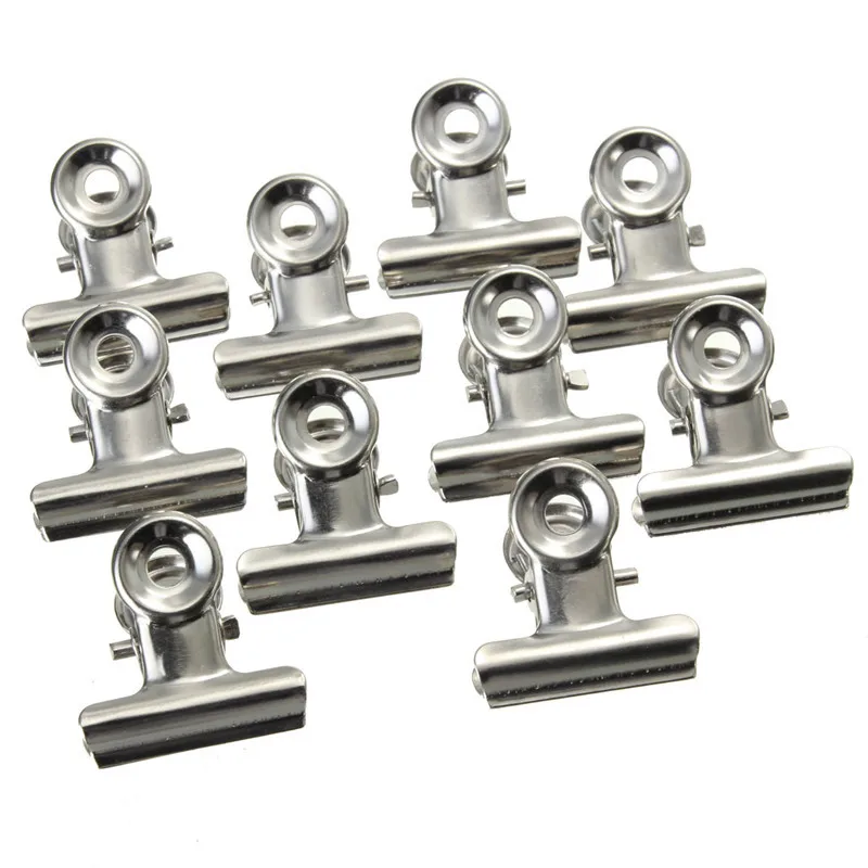 Binder Clip Assorted - 저렴한 10개 실버 톤 금속 사무용