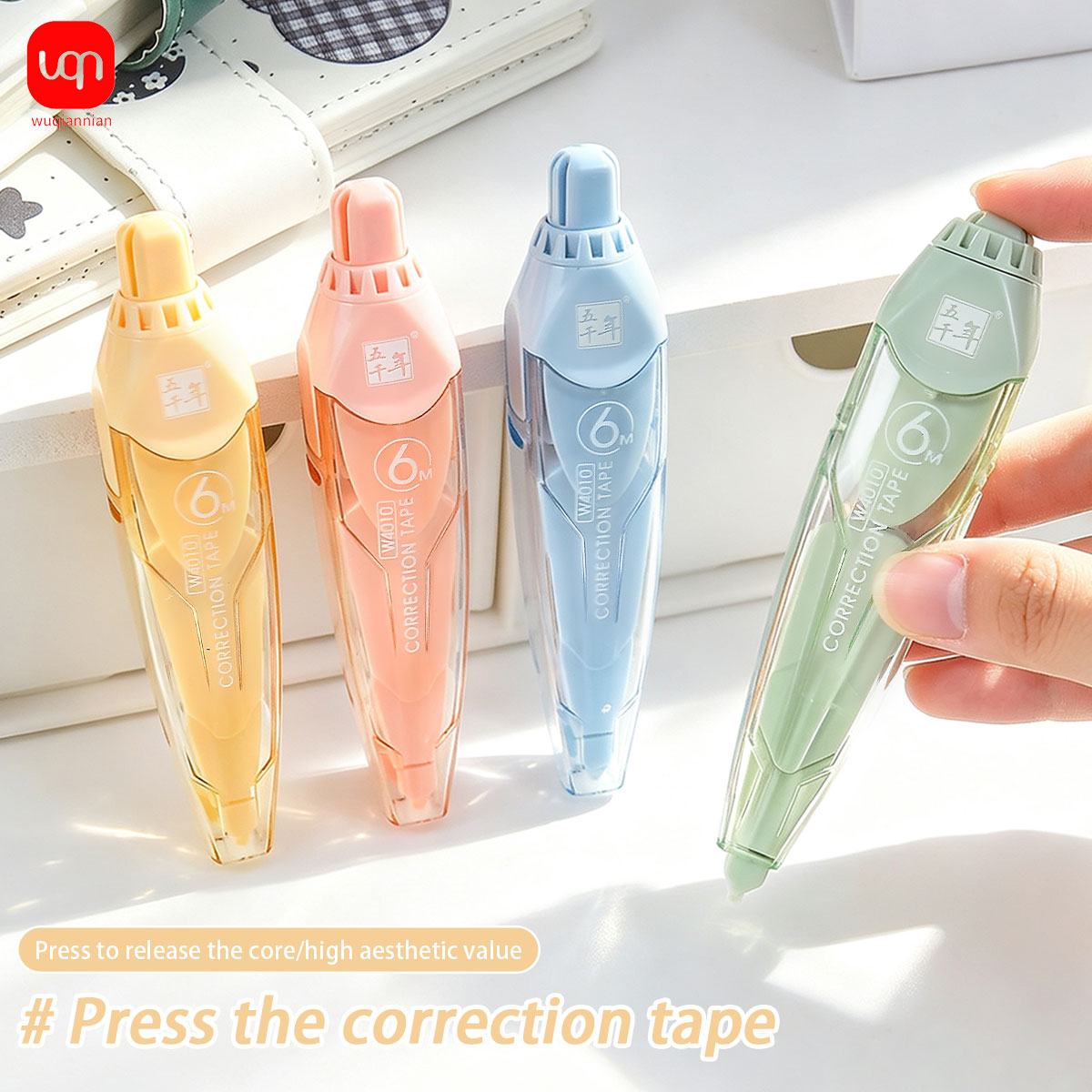 6m 길이의 수정 테이프, 버튼식 펜 형태, 파스텔 색 - Correction Tape Roller 리뷰 및 가격